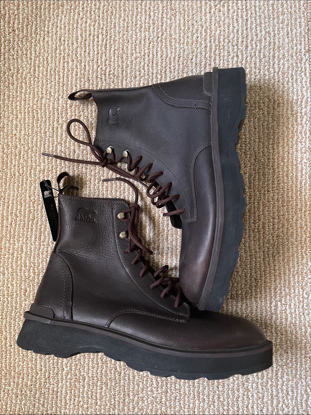 Sorel Men's Dark Brown Leather Lace-Up Ankle Boots